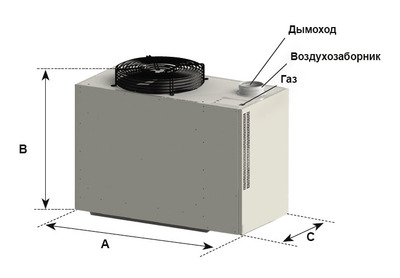 Газовый воздухонагреватель-дестратификатор SA10025DT